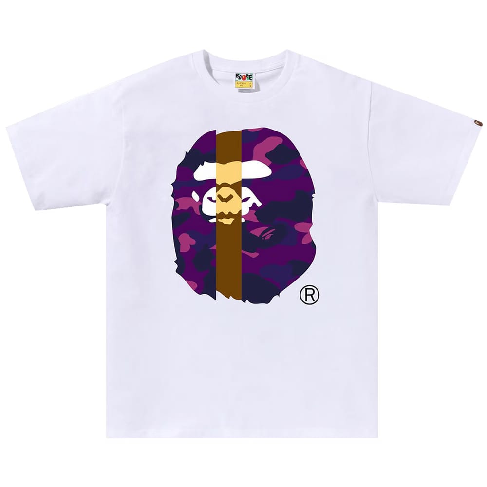 BAPE Color Camo Transform Big Ape Head T-Shirt White/Purple