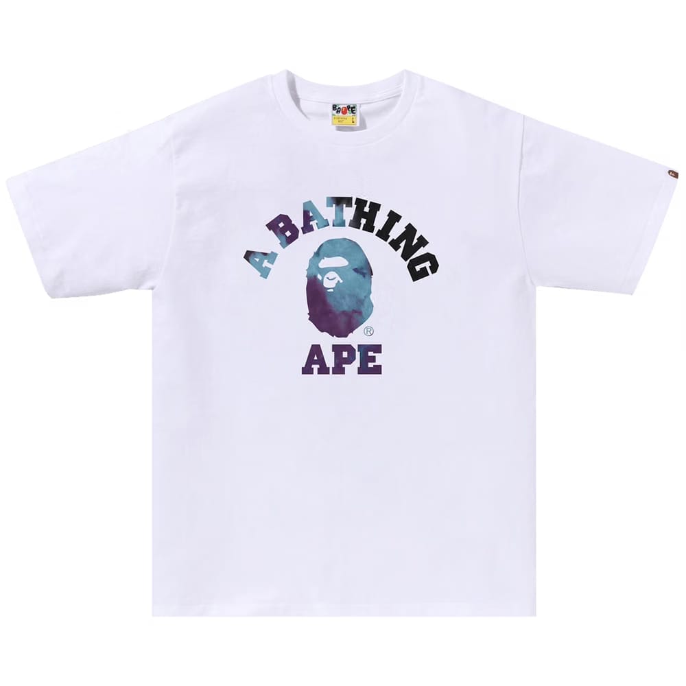 BAPE Tie Dye College T-Shirt White/Black
