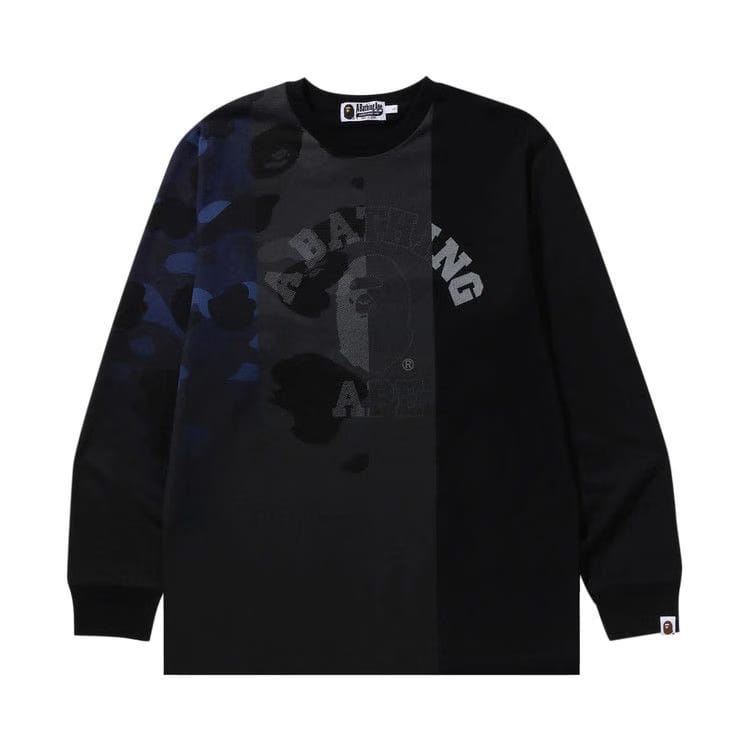 BAPE Patch Work Print Long-Sleeve T-Shirt Black