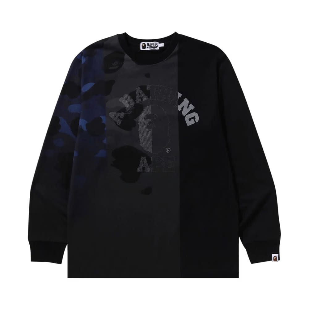 BAPE Patch Work Print Long-Sleeve T-Shirt Black