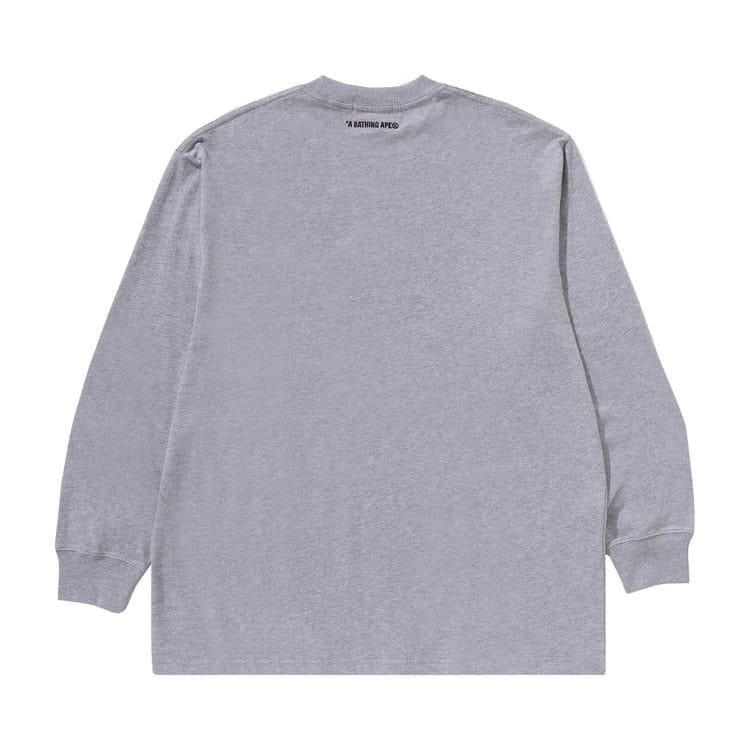 BAPE College Relaxed Fit Long-Sleeve T-Shirt Grey