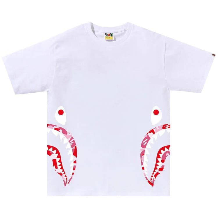 BAPE ABC Camo Side Shark T-Shirt White/Pink