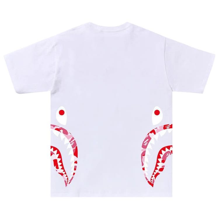BAPE ABC Camo Side Shark T-Shirt White/Pink