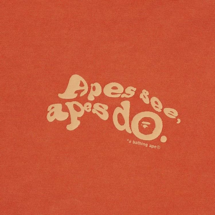BAPE Garment Dye Logo Relaxed Fit T-Shirt Orange
