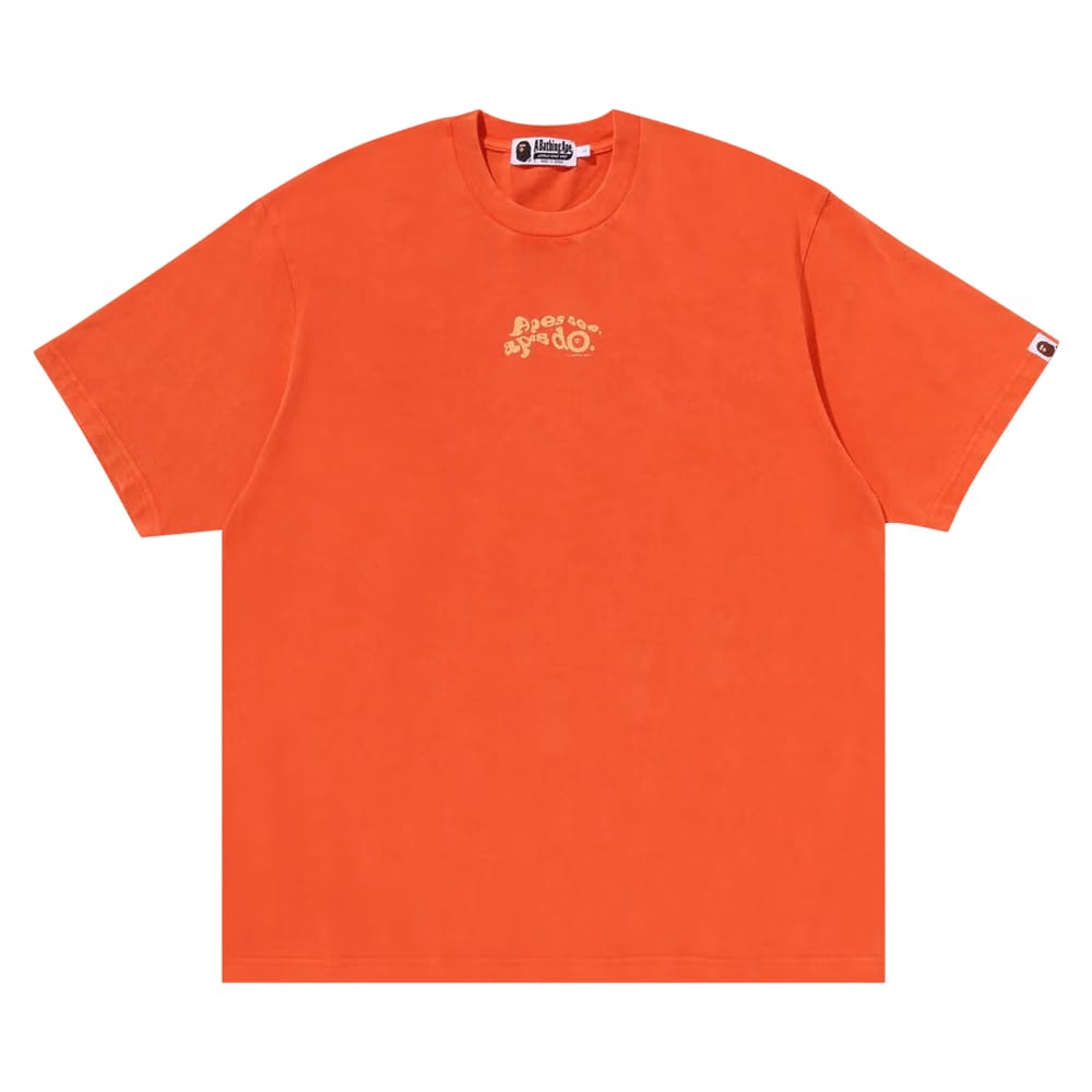 BAPE Garment Dye Logo Relaxed Fit T-Shirt Orange