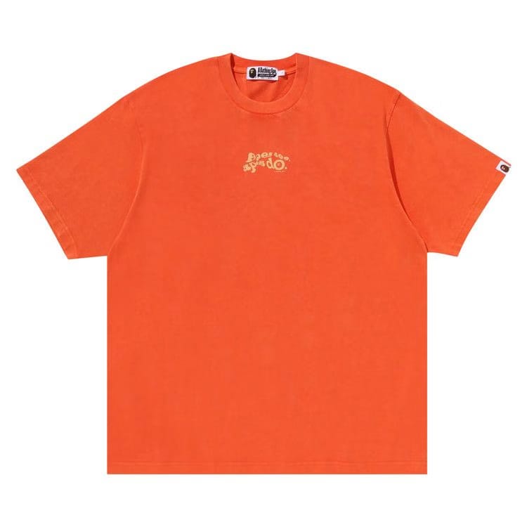 BAPE Garment Dye Logo Relaxed Fit T-Shirt Orange