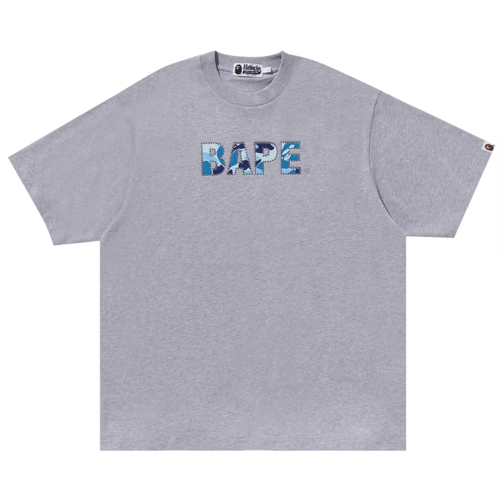 BAPE Rhinestone Logo Relaxed Fit T-Shirt Grey