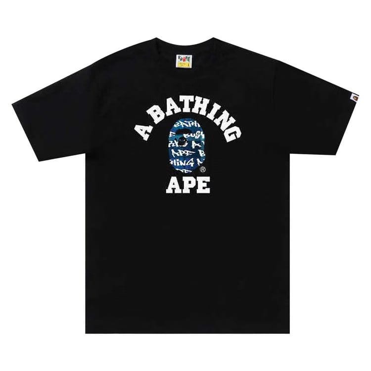 BAPE Graffiti Check College T-Shirt Black/Blue