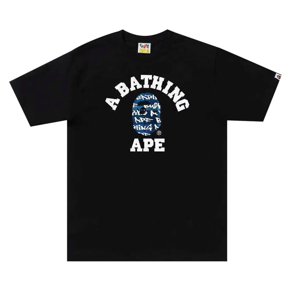 BAPE Graffiti Check College T-Shirt Black/Blue