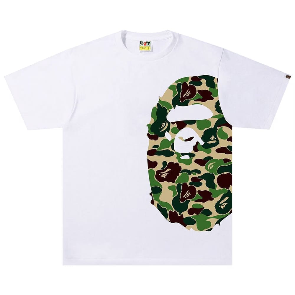 BAPE ABC Camo Side Big Ape Head T-Shirt White/Green