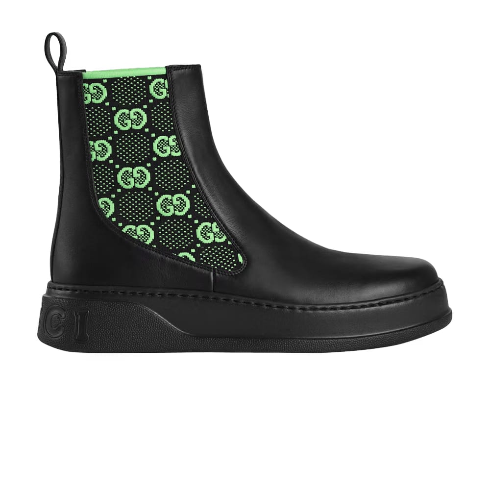 Gucci Boot GG Jersey - Black Neon Green