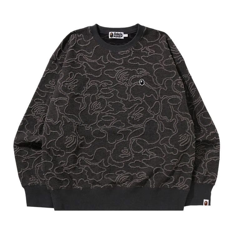 BAPE Neon Camo Jacquard Relaxed Fit Crewneck Black