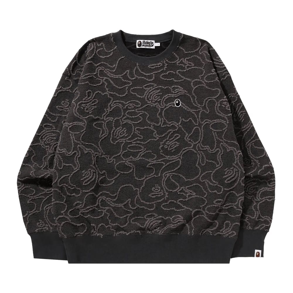 BAPE Neon Camo Jacquard Relaxed Fit Crewneck Black