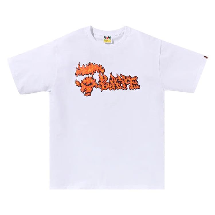 BAPE Flame Ape Face T-Shirt White/Red