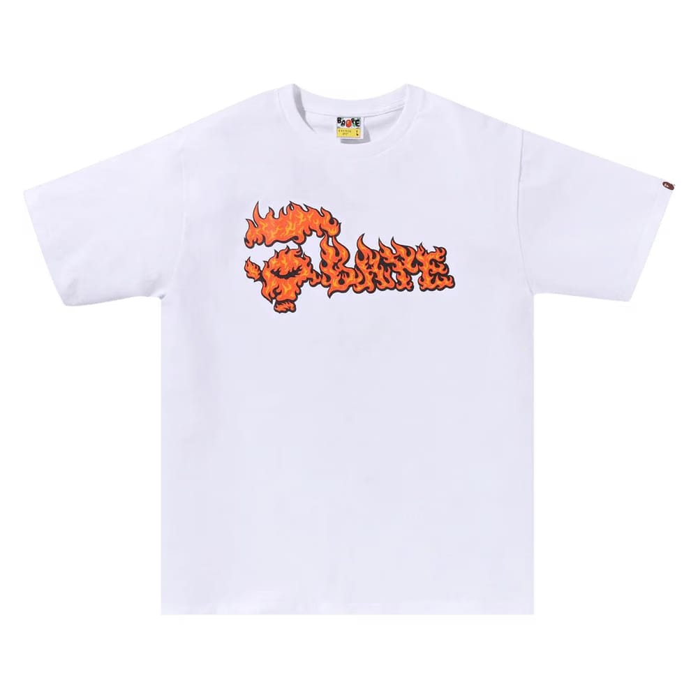 BAPE Flame Ape Face T-Shirt White/Red