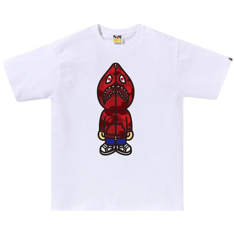 BAPE Color Camo Classic Milo Shark T-Shirt White/Red