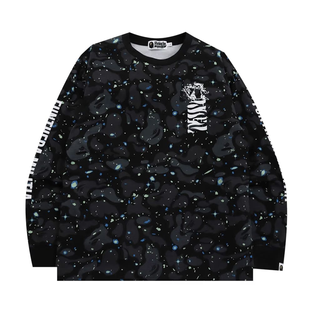 BAPE Space Camo Tiger Long-Sleeve T-Shirt Black