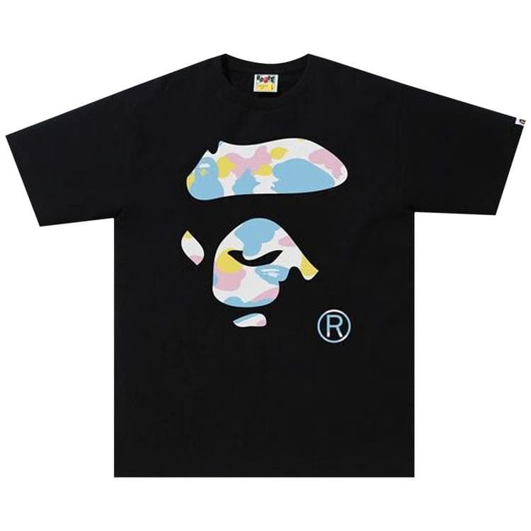 BAPE New Multi Camo Ape Face T-Shirt Black