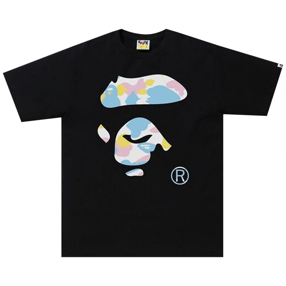 BAPE New Multi Camo Ape Face T-Shirt Black