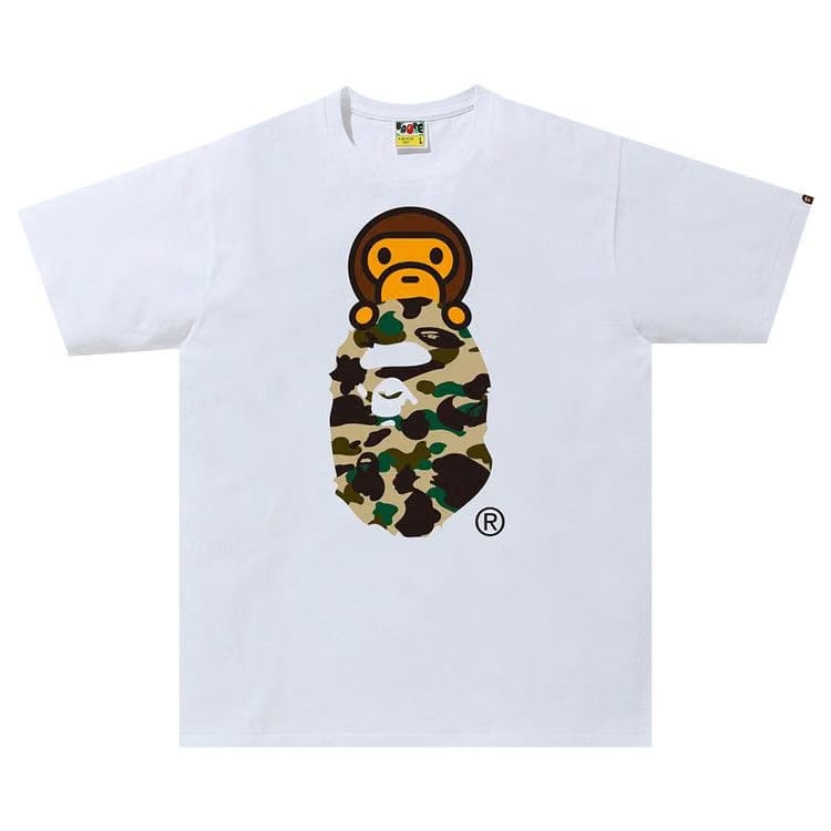 BAPE 1st Camo Milo On Ape Head T-Shirt White/Yellow