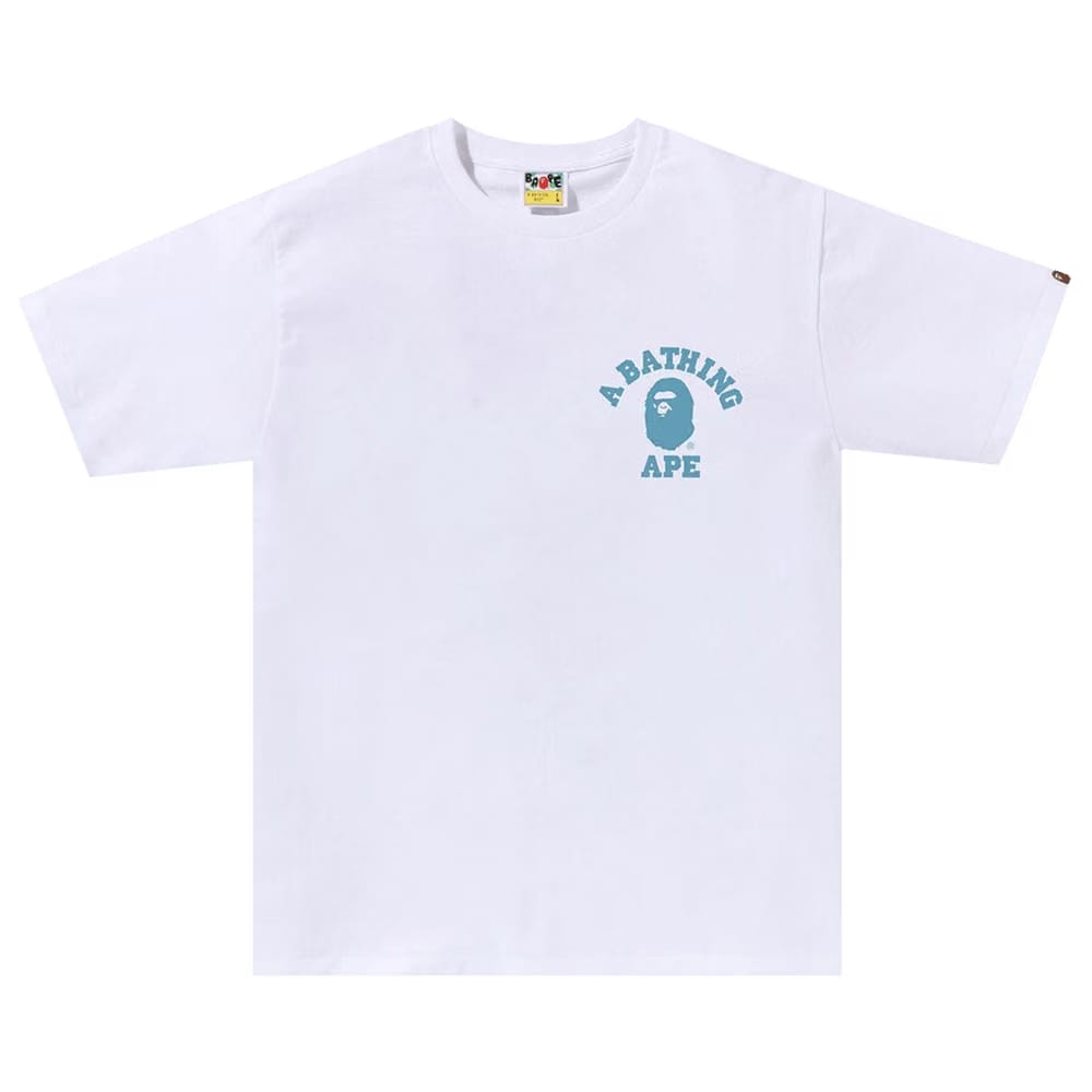 BAPE Honeycomb Camo College ATS T-Shirt White/Blue