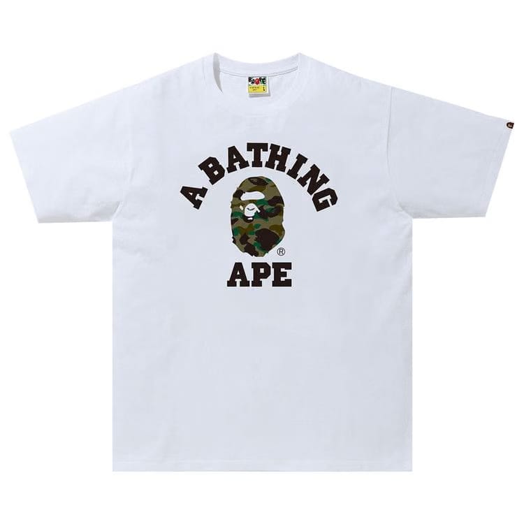 BAPE 1st Camo College T-Shirt White/Green