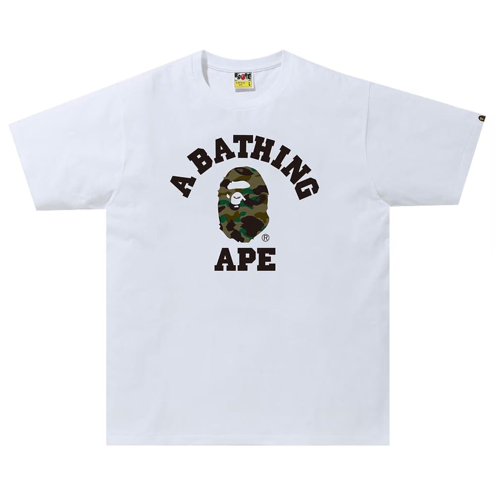 BAPE 1st Camo College T-Shirt White/Green