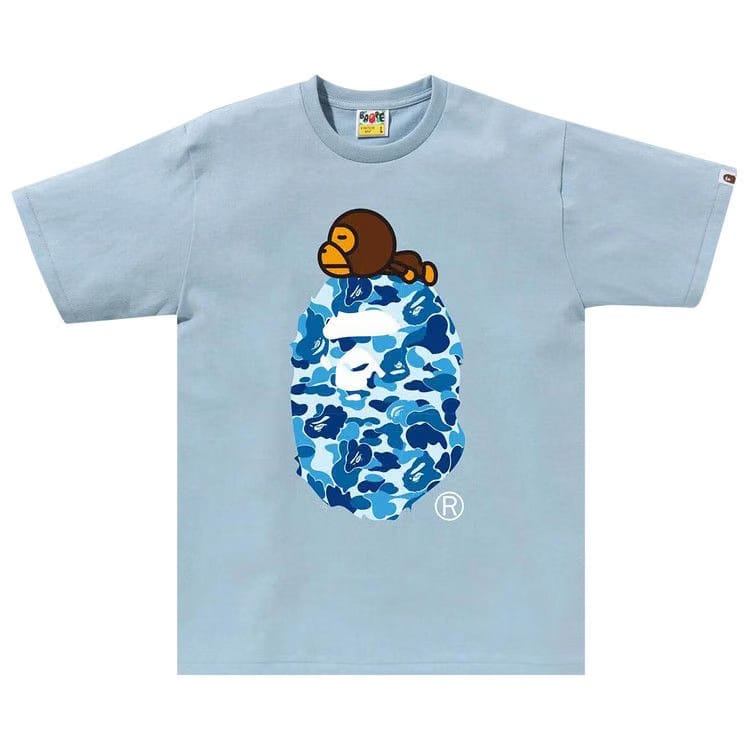 BAPE ABC Camo Milo On Big Ape T-Shirt Sax/Blue