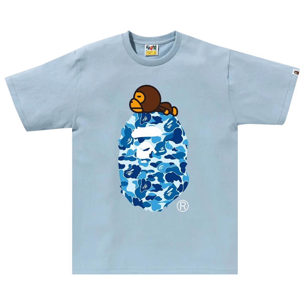BAPE ABC Camo Milo On Big Ape T-Shirt Sax/Blue