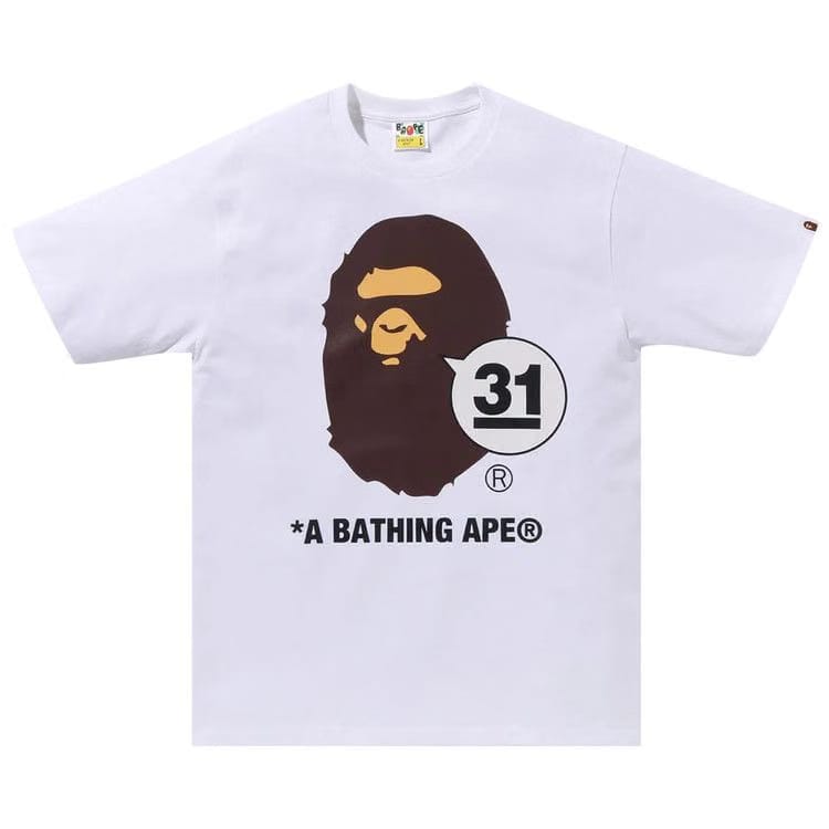 BAPE A Bathing Ape 31st Anniv. Ape Head T-Shirt Wihte