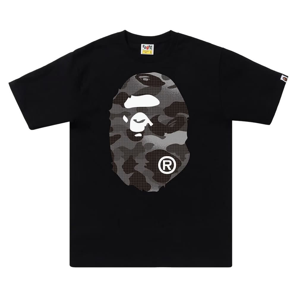 BAPE Grid Camo Big Ape Head T-Shirt Black