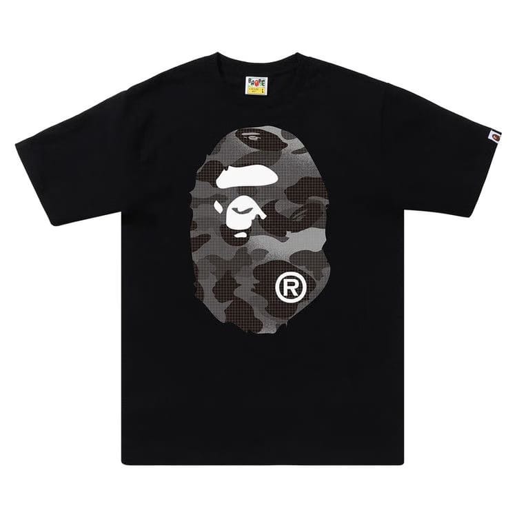 BAPE Grid Camo Big Ape Head T-Shirt Black