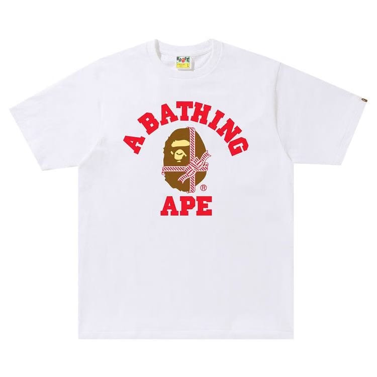 BAPE Christmas College T-Shirt White/Red