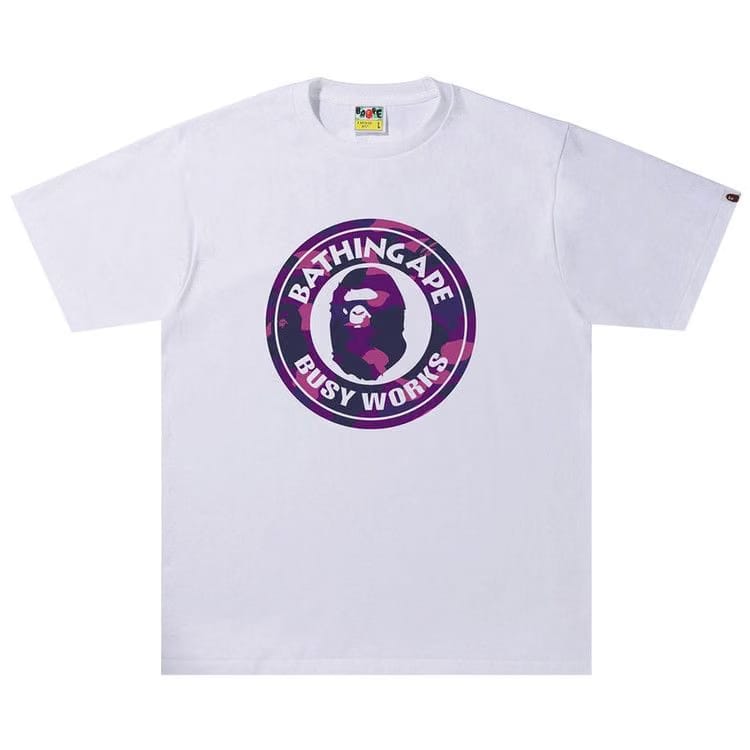 BAPE Color Camo A Busy Works T-Shirt White/Purple