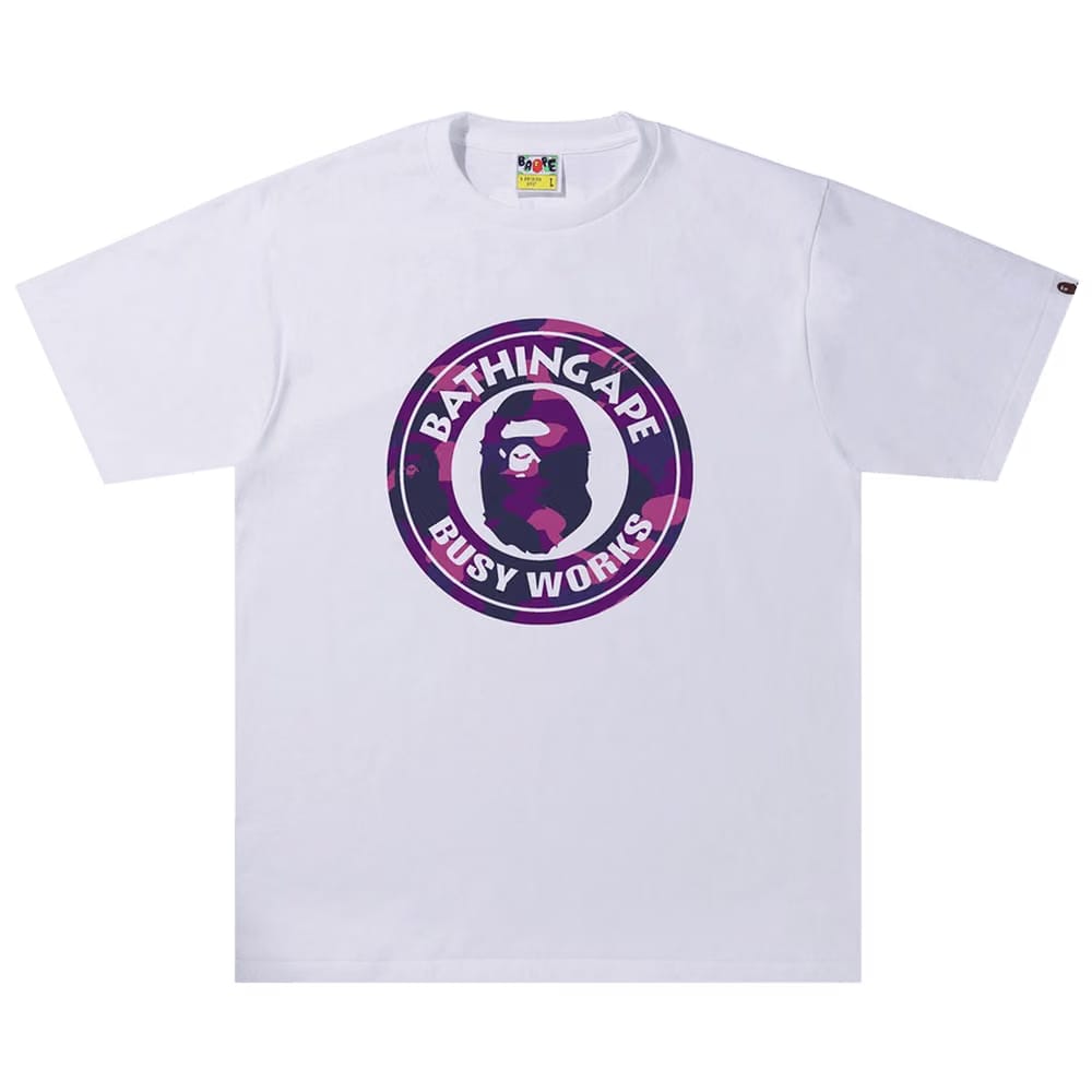 BAPE Color Camo A Busy Works T-Shirt White/Purple