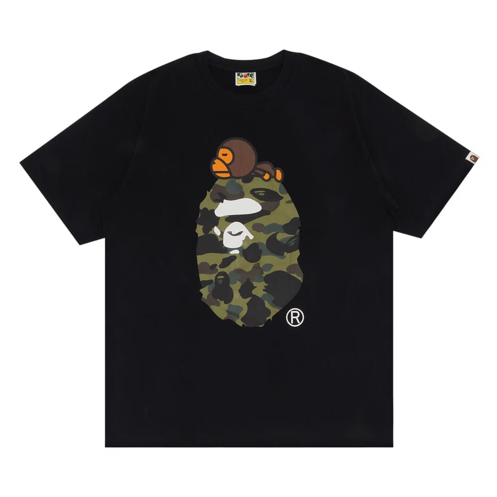BAPE 1st Camo Milo on Big Ape Head T-Shirt Black/Green