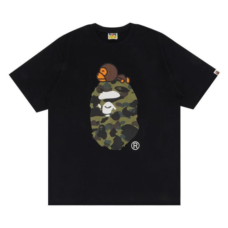 BAPE 1st Camo Milo on Big Ape Head T-Shirt Black/Green