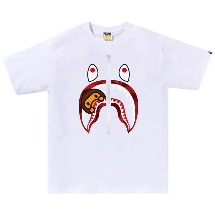 BAPE Color Camo Milo Shark T-Shirt White/Red