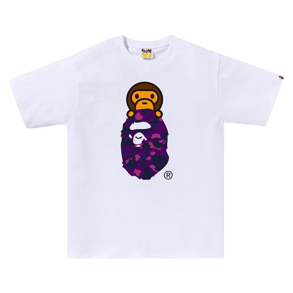 BAPE Color Camo Milo On Ape Head T-Shirt White/Purple
