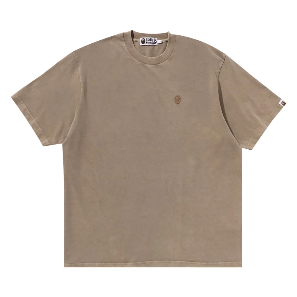 BAPE Ape Head One Point Garment Dyed Relaxed Fit T-Shirt Beige