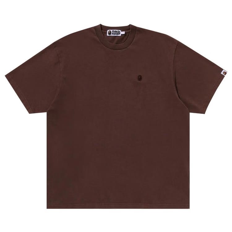 BAPE Ape Head One Point Garment Dyed Relaxed Fit T-Shirt Brown