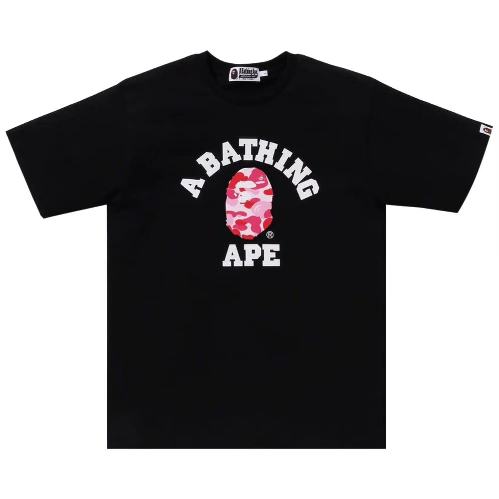 BAPE ABC Camo College Organic T-Shirt Black/Pink