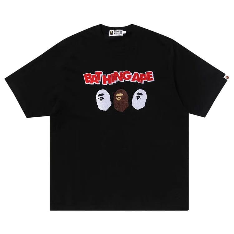 BAPE Triple Ape Head Relaxed Fit T-Shirt Black