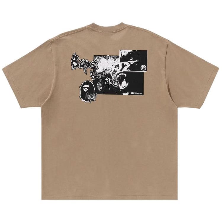 BAPE Mad Ape Graphic Logo Relaxed Fit T-Shirt Beige