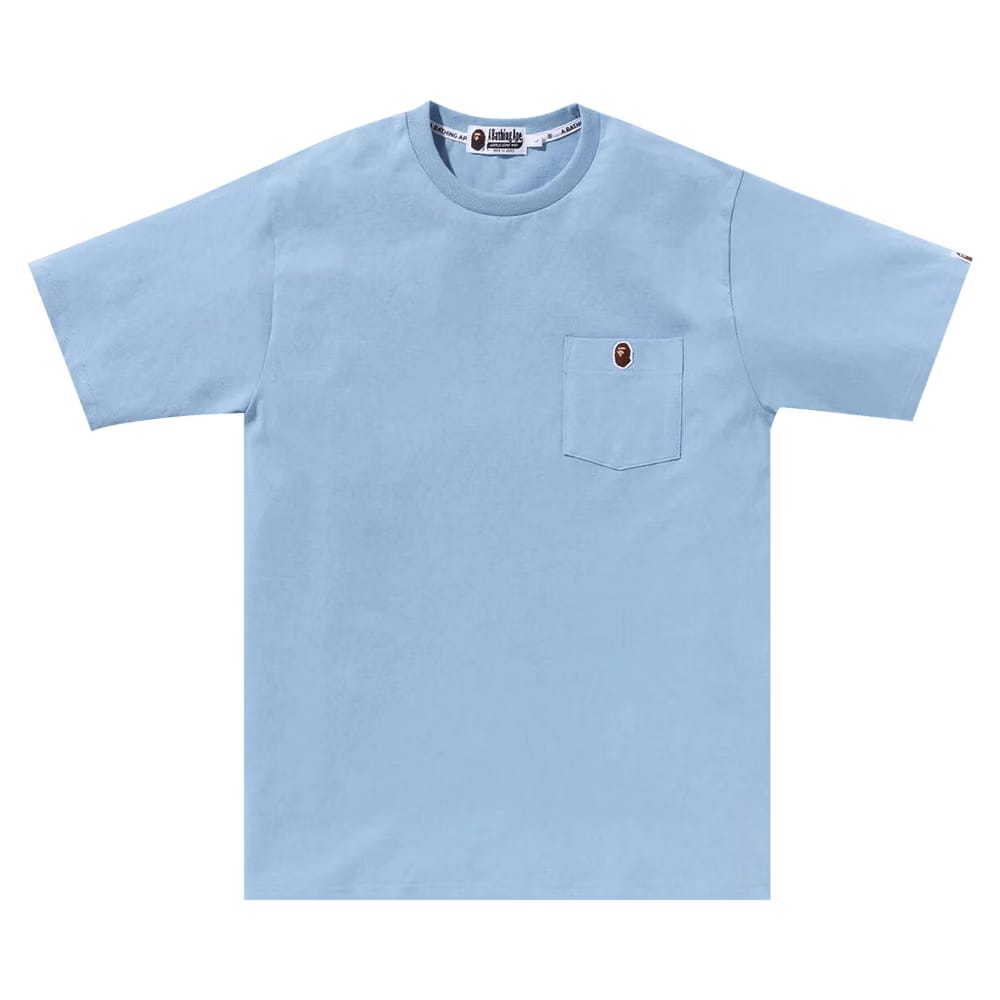 BAPE Ape Head One Point Pocket T-Shirt Sax