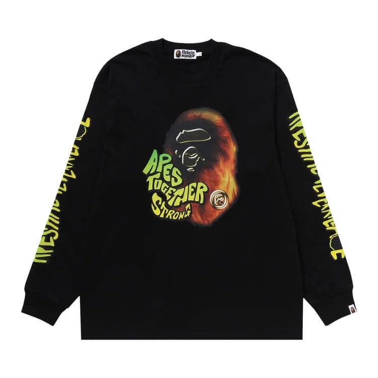 BAPE Sport Graphic Long-Sleeve T-Shirt Black