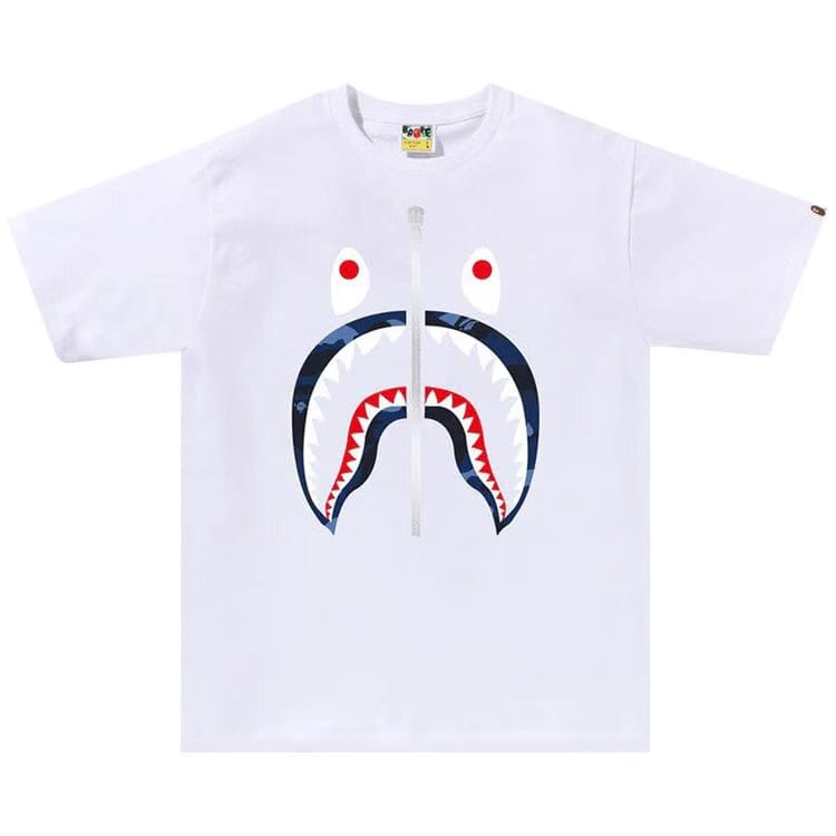 BAPE Color Camo Shark T-Shirt White/Navy