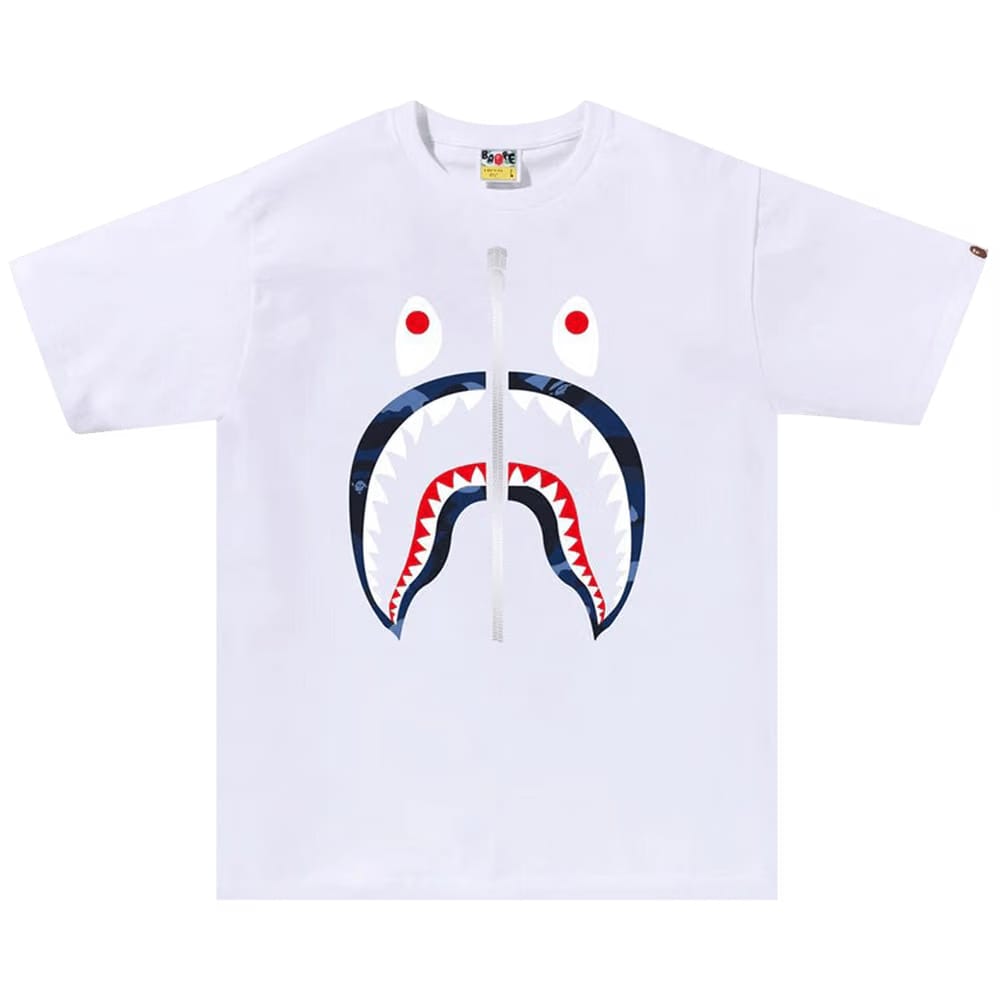 BAPE Color Camo Shark T-Shirt White/Navy