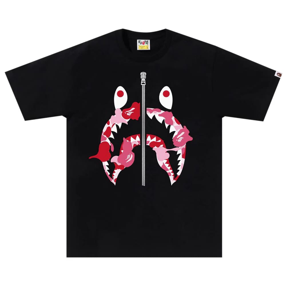 BAPE ABC Camo Rebuild Shark T-Shirt Black/Pink