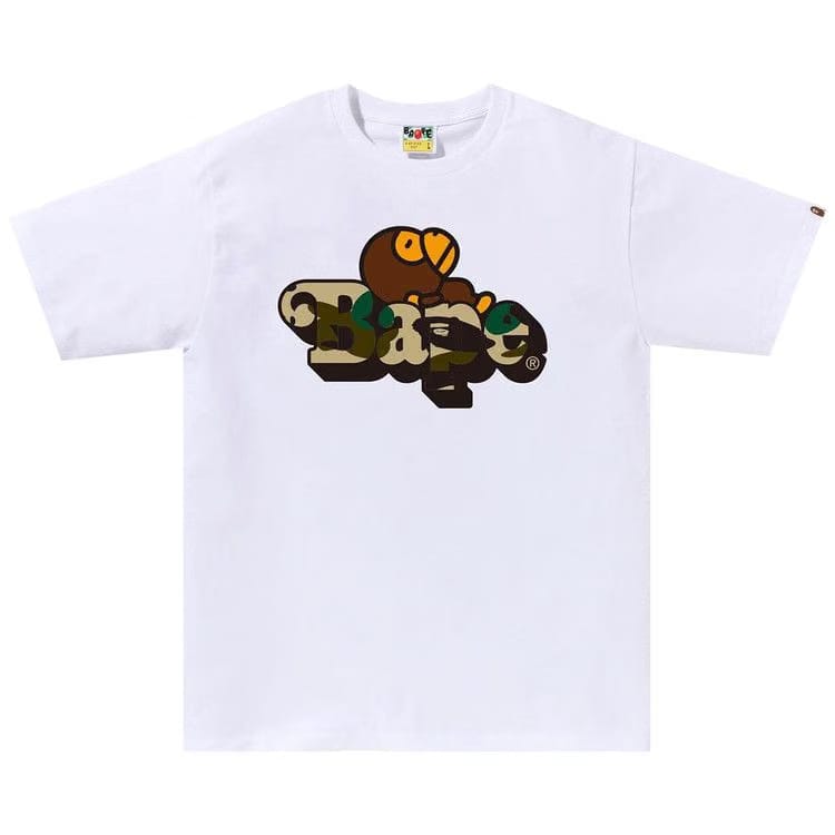 BAPE 1st Camo Milo On BAPE T-Shirt White/Yellow